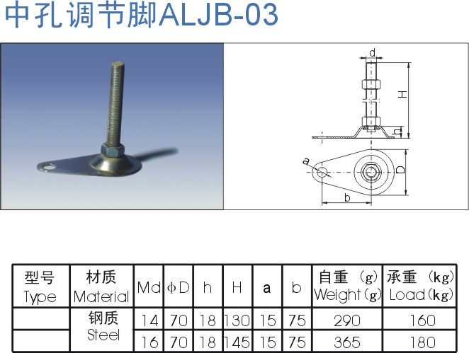 中孔調(diào)節(jié)腳ALJB-03